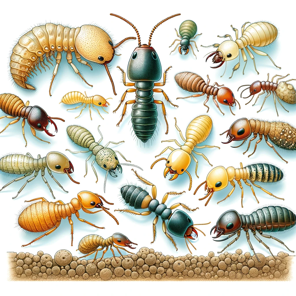 Different types of baby termites