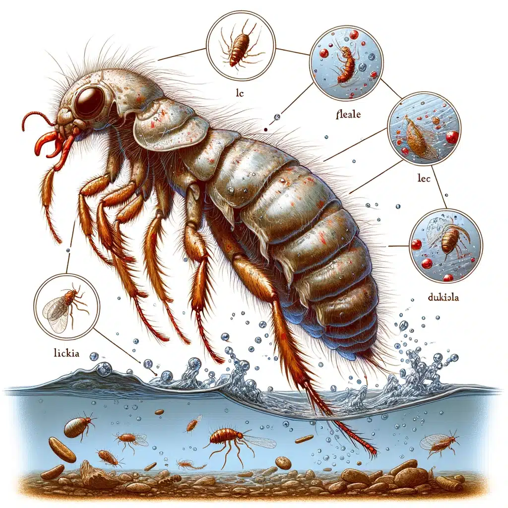 Flea Survival in water surface