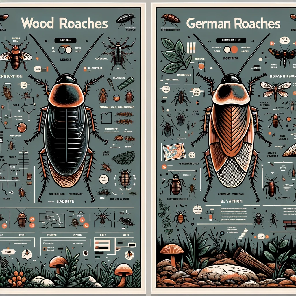 identification of wood roaches versus German roaches